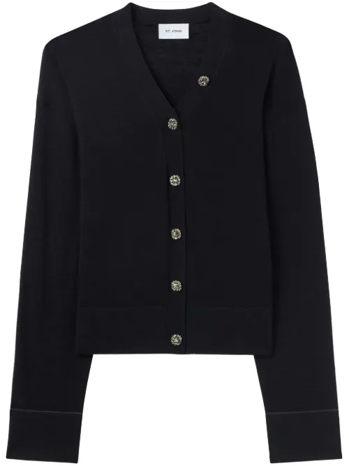 St. John cardigan à col v - Noir - St. John - Modalova