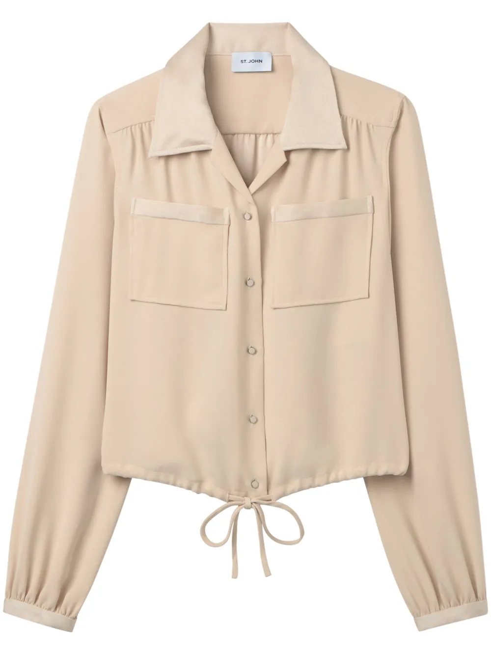 St. John Satijnen crêpe blouse Beige