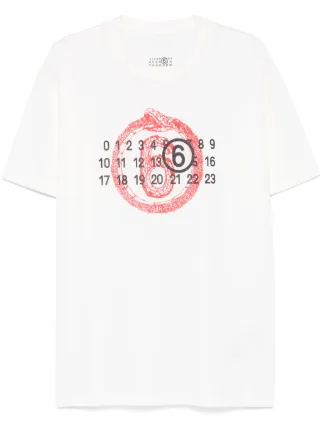 MM6 メゾンマルジェラYEAR OF THE SNAKE Ｔシャツ2025SS MM6 Maison Margiela Year Of The Snake T-Shirt | Weiß
