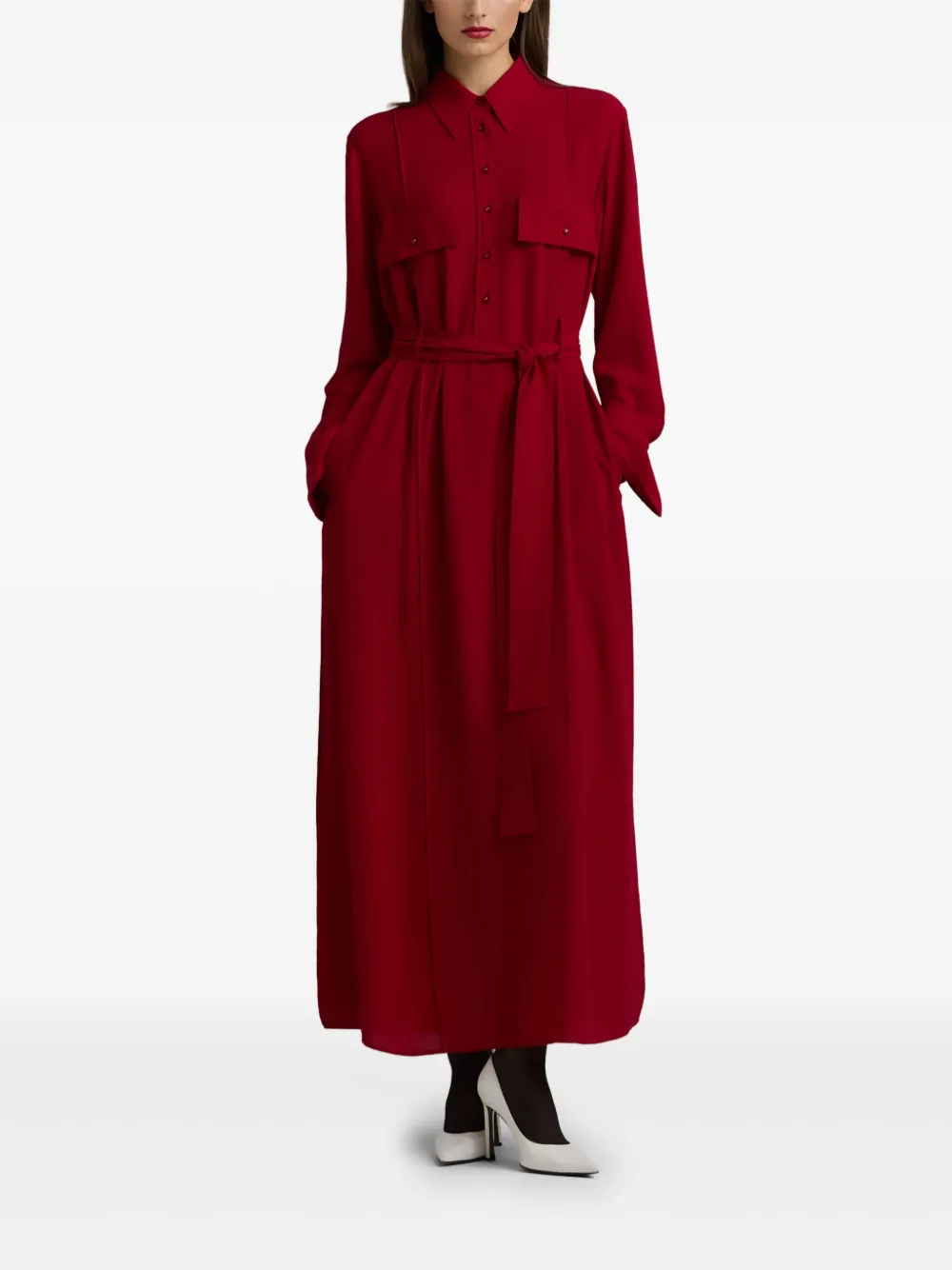 St. John belted dress - Rood