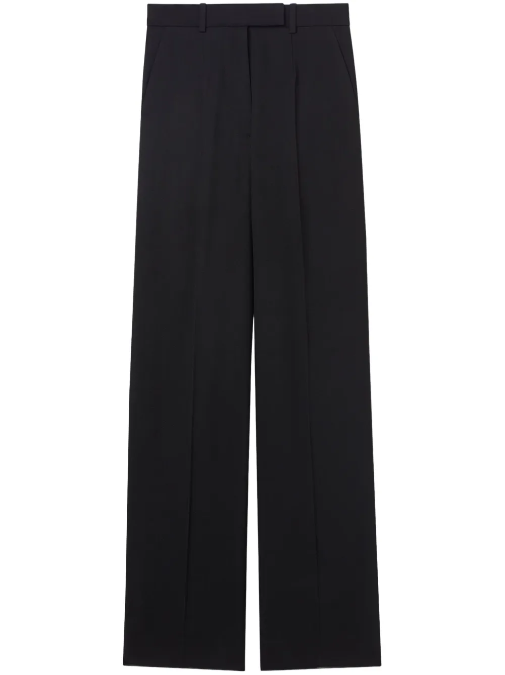 creased high-waisted trousers