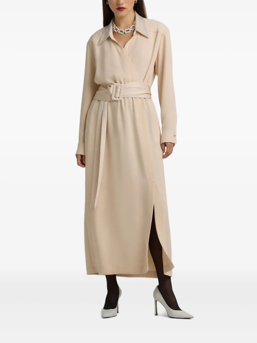 St. John Gewikkelde maxi-jurk - Beige