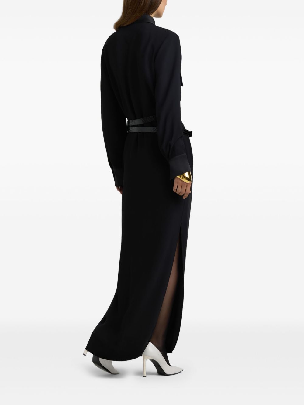 ST JOHN LONG-SLEEVED MAXI DRESS