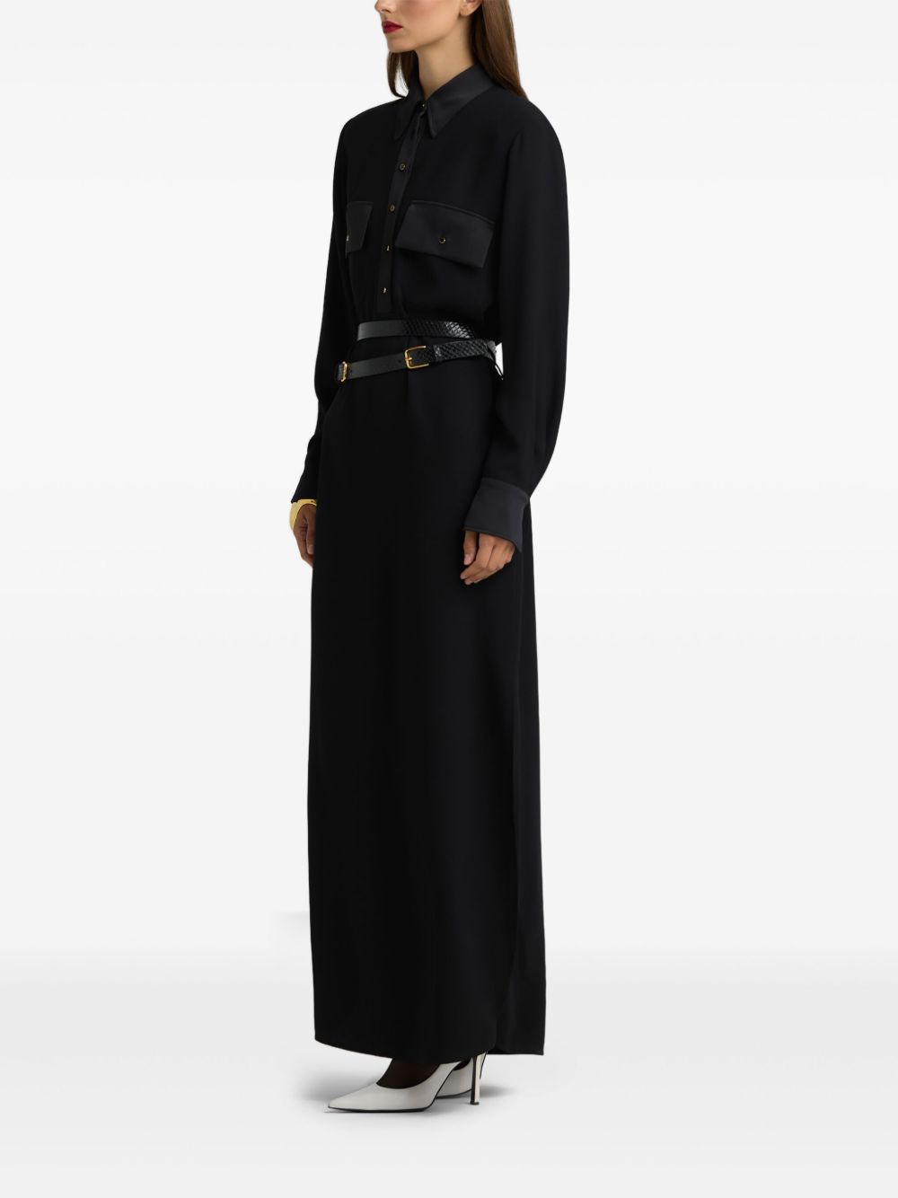 ST JOHN LONG-SLEEVED MAXI DRESS