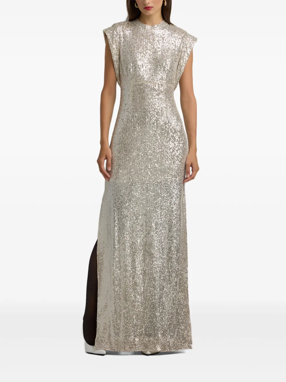 St. John sequinned sleeveless gown - Goud