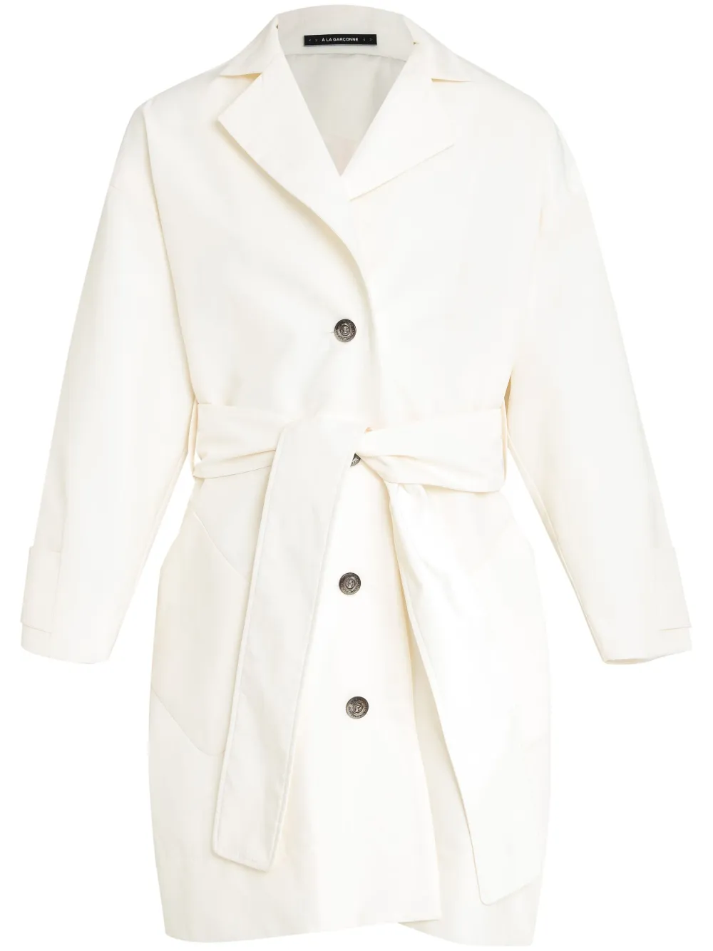 À La Garçonne Casaco com cinto | Branco | Image 1