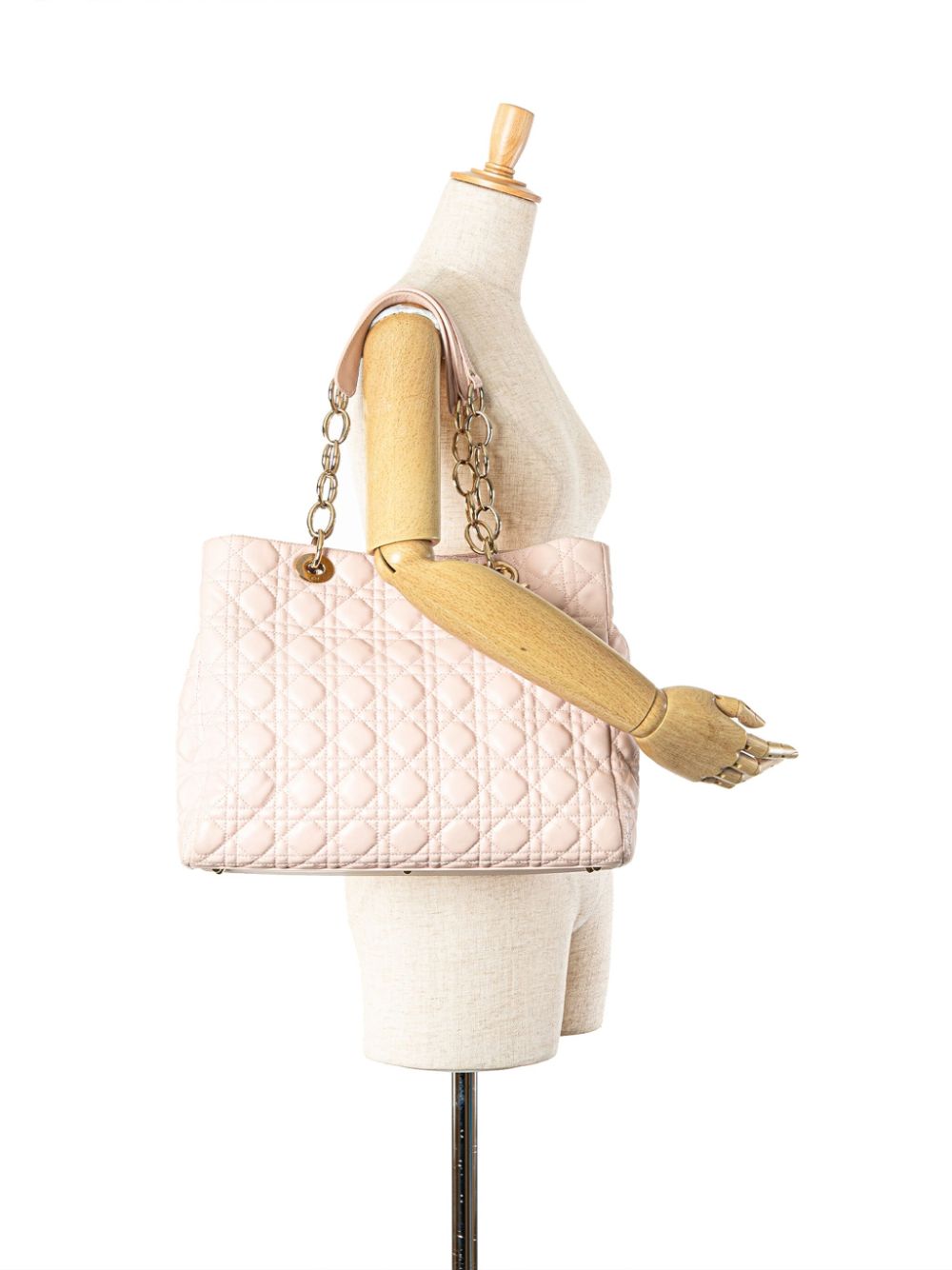 Christian Dior Pre-Owned 2012 Large Lambskin Cannage Lady Dior Soft Shopping tote bag - Roze