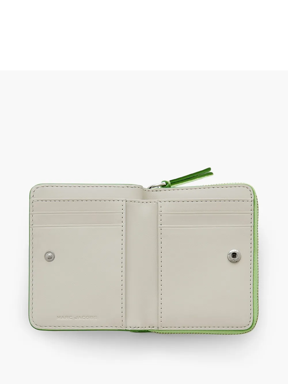 Marc Jacobs Mini Compact Wallet Textured Finish In Green