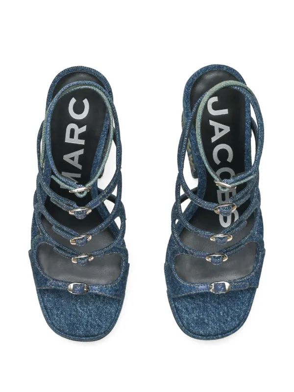 【関税込み】Sandals - Marc Jacobs - Cotton - Blue Marc Jacobs Kids logo-debossed textured-finish Slides | Blue