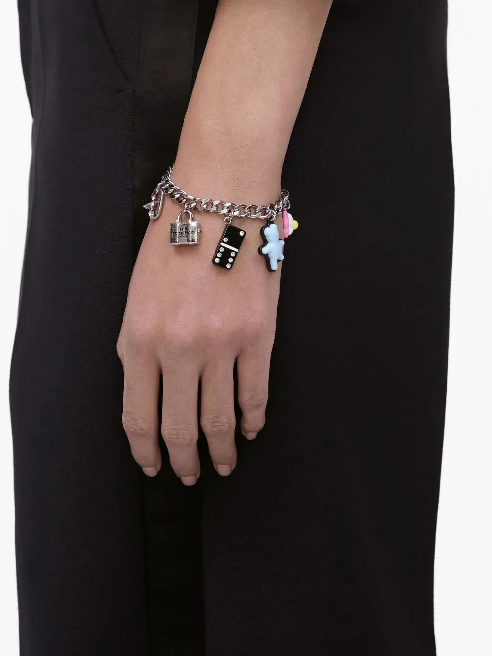 Marc Jacobs Sticker Charm Bracelet In Silver