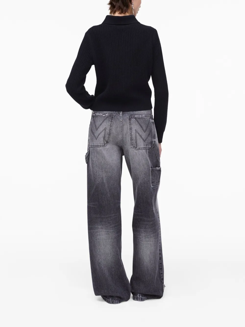 Marc Jacobs Ribbed Cardigan In Black