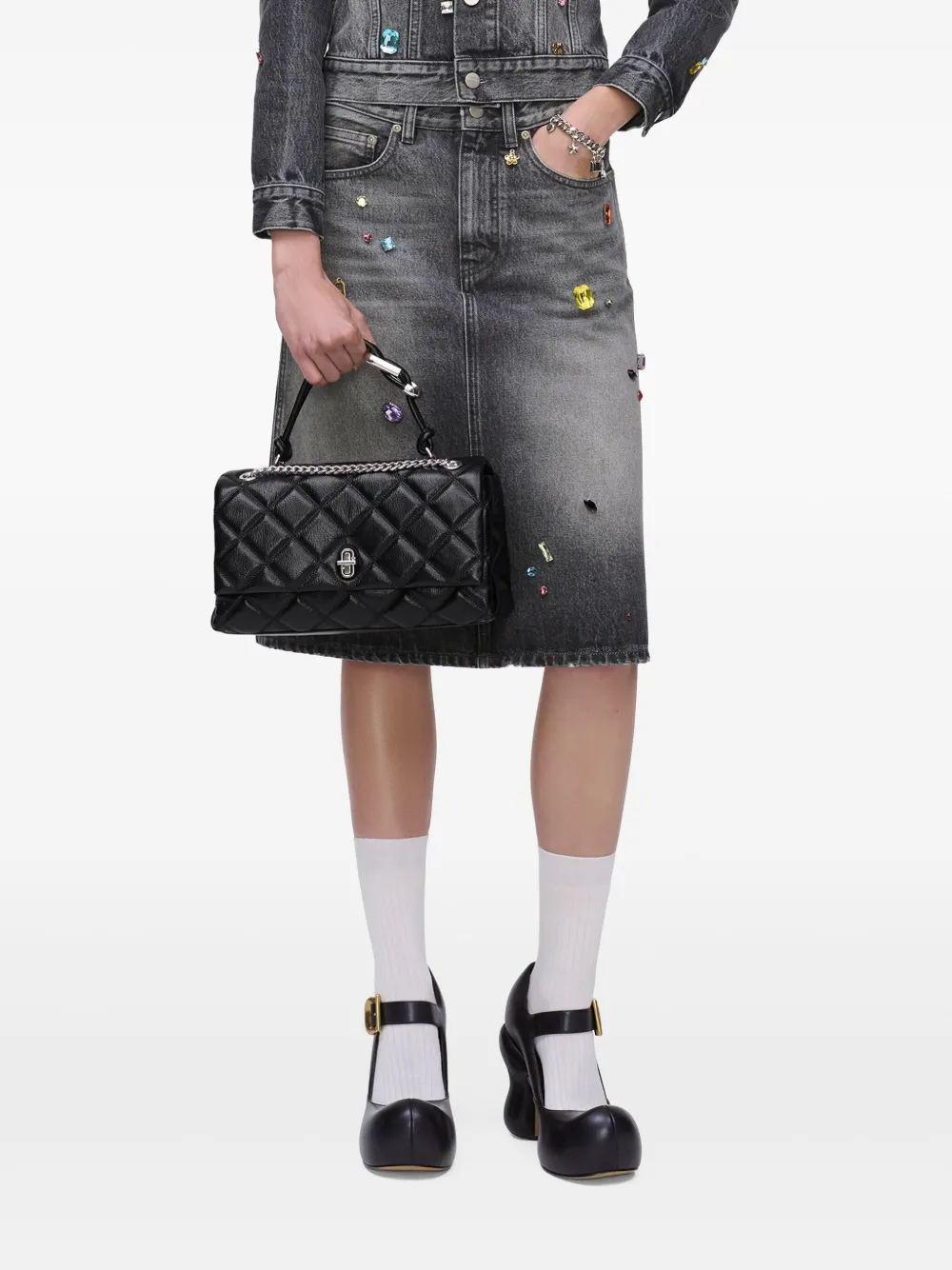 Marc Jacobs The Quilted Dual Convertible schoudertas Zwart