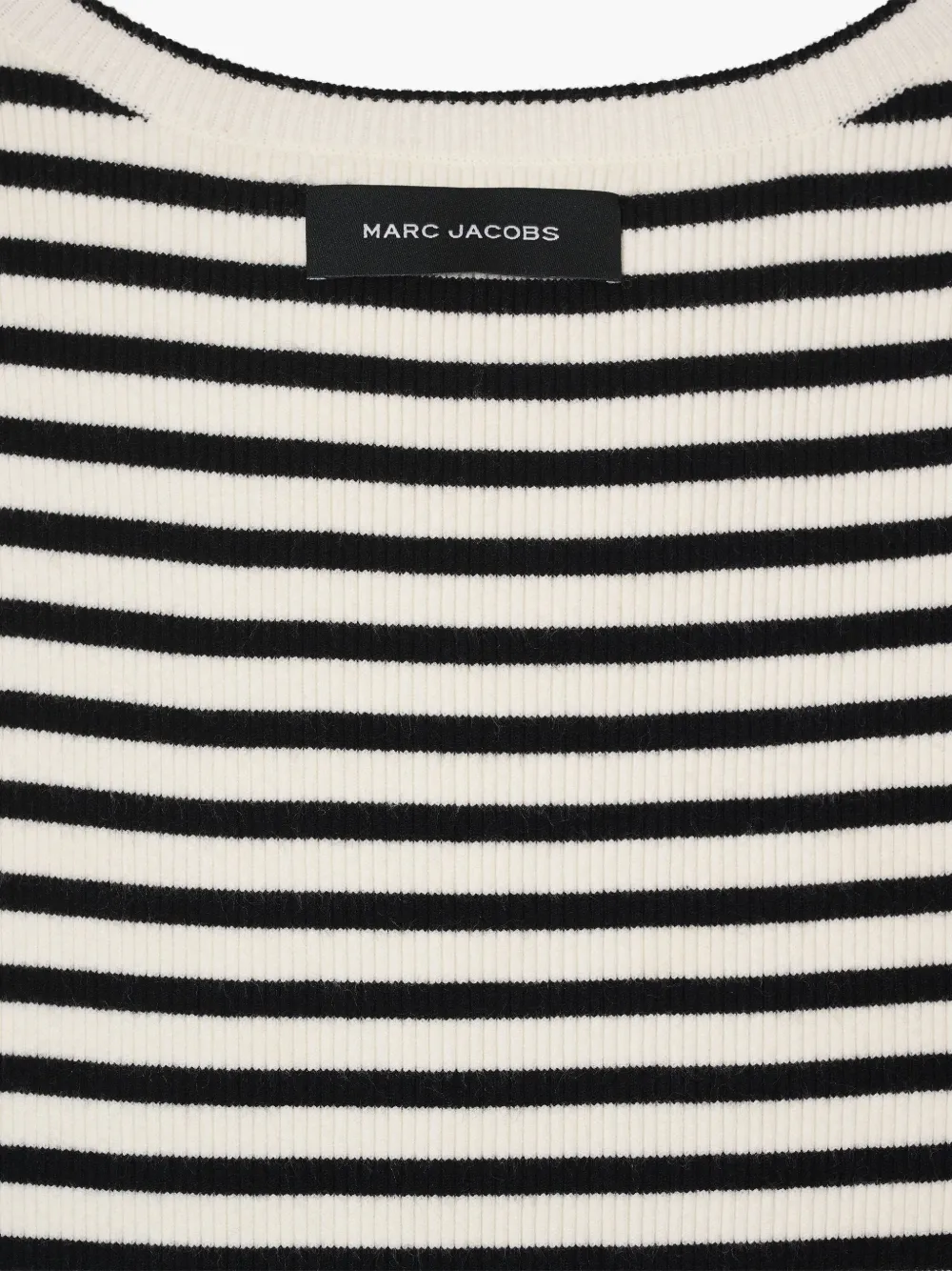 Marc Jacobs Womens Seamed-up Stripe Knitted Mini Dress Black And White In Weiss