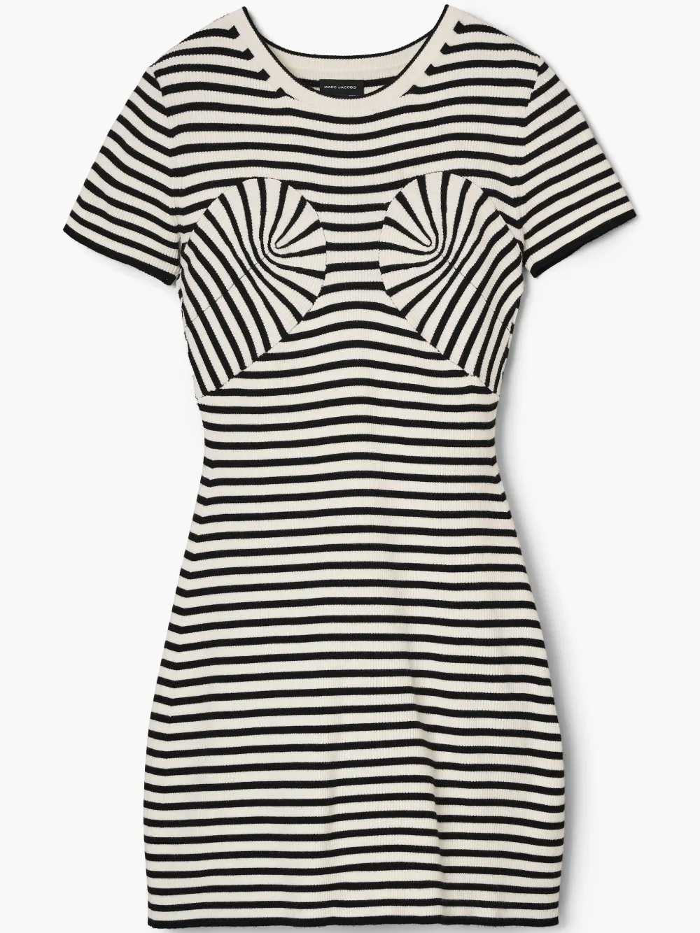 Marc Jacobs Womens Seamed-up Stripe Knitted Mini Dress Black And White In Weiss