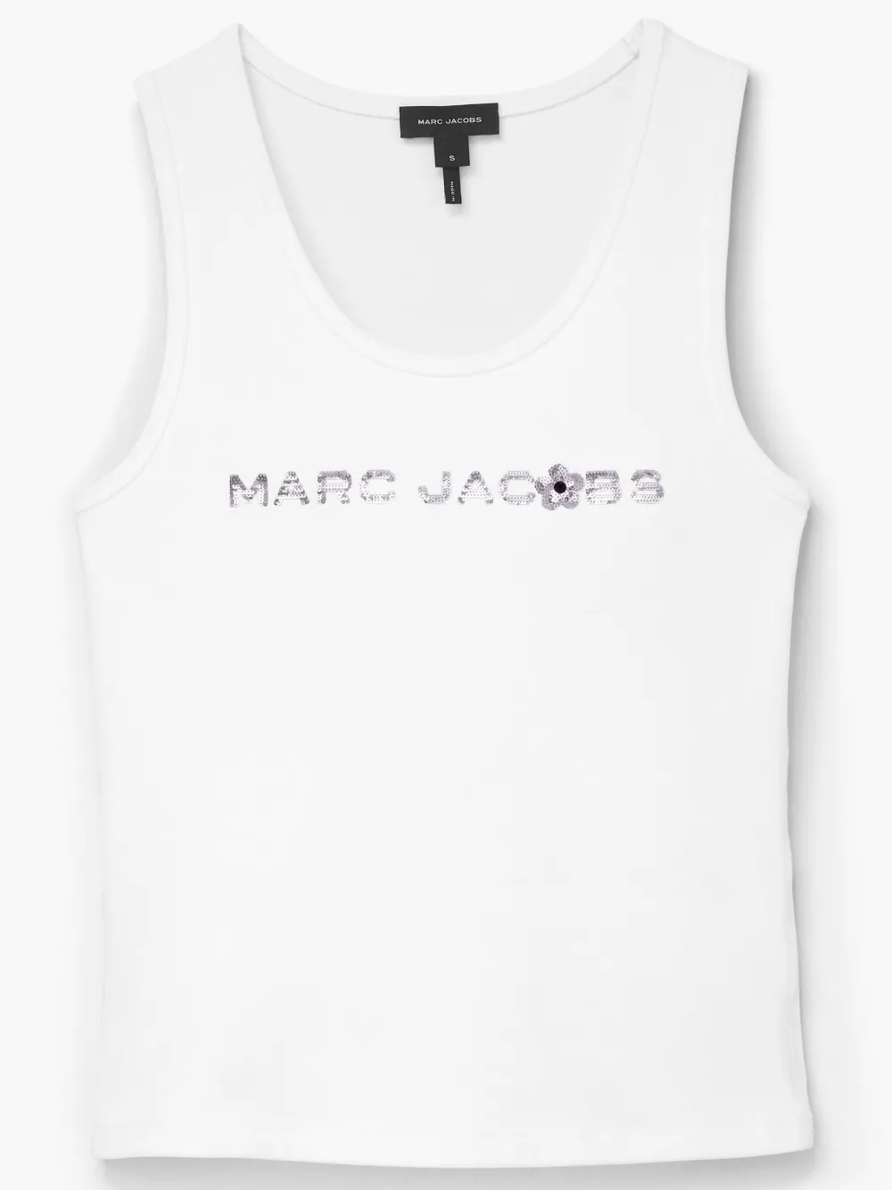 Marc Jacobs White Tank Top With Embroidered Logo In White