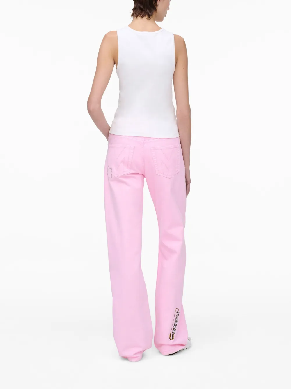 Marc Jacobs White Tank Top With Embroidered Logo In White