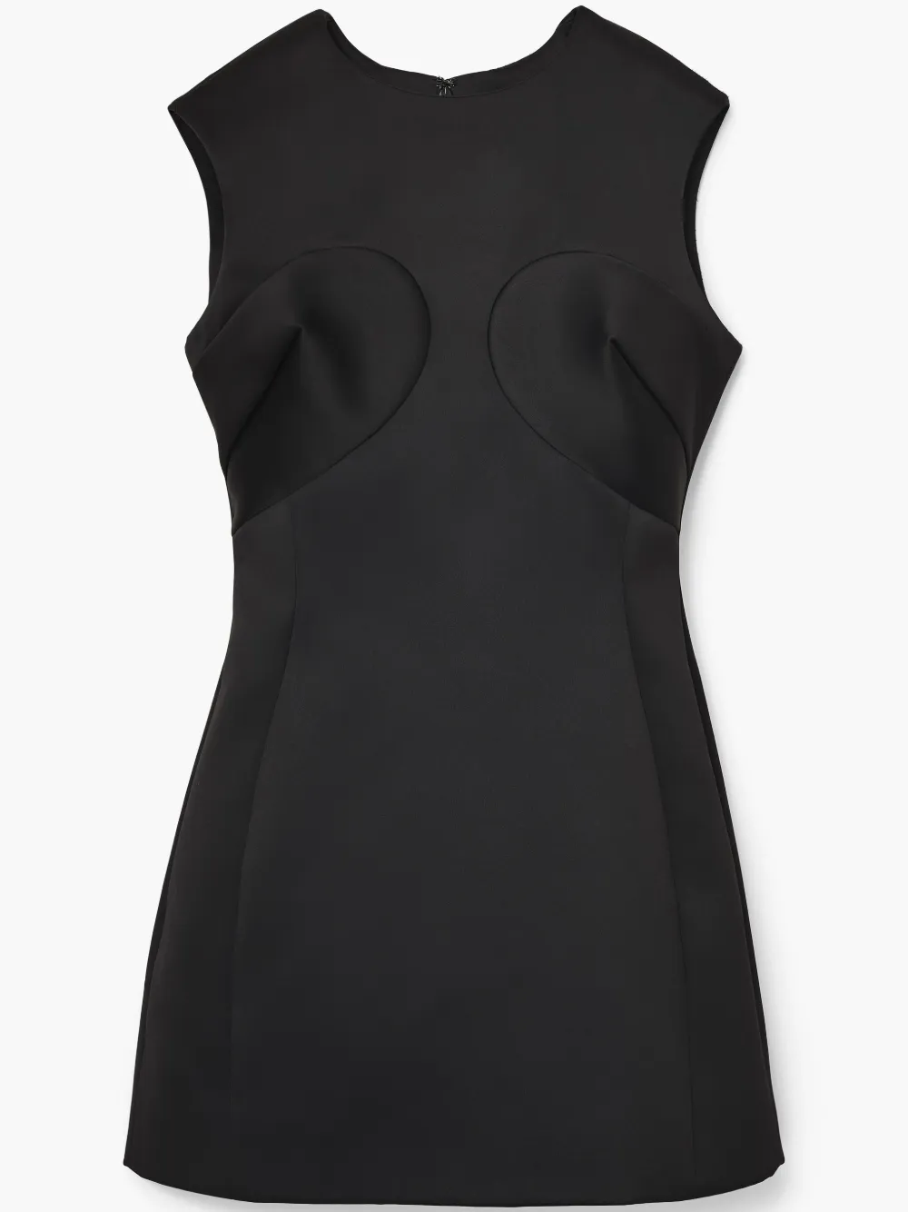 Marc Jacobs Seamed Up Satin Sleeveless Mini Dress In Black