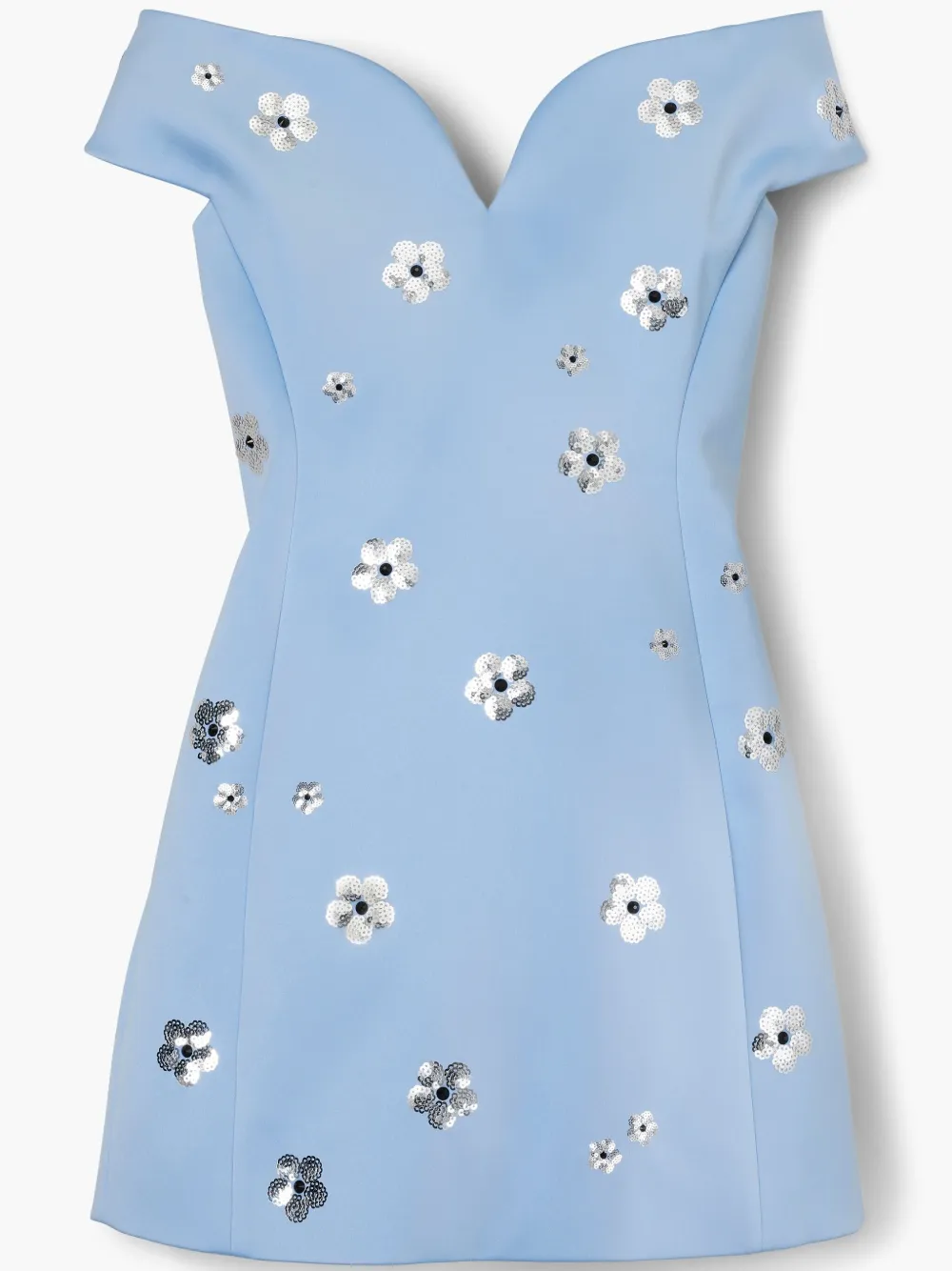 Marc Jacobs Daisy Sequined Off-the-shoulder Mini Dress In Blue