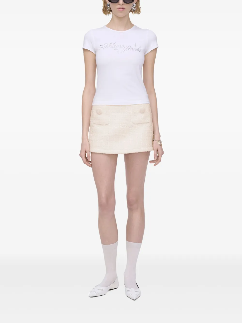 Marc Jacobs T-shirt verfraaid met logo - Wit