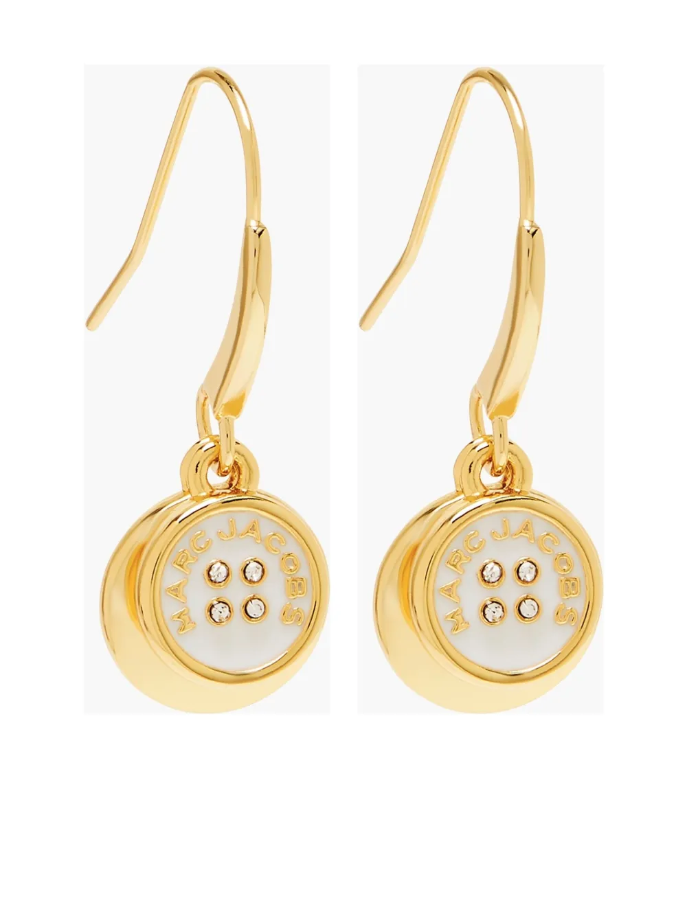 Marc Jacobs Button Drop Earrings In Gold