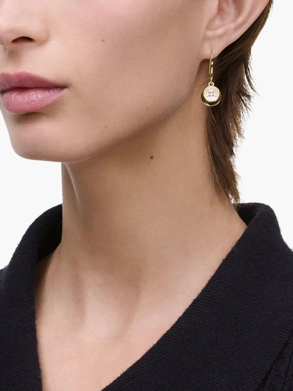 Marc Jacobs Button Drop Earrings In Gold
