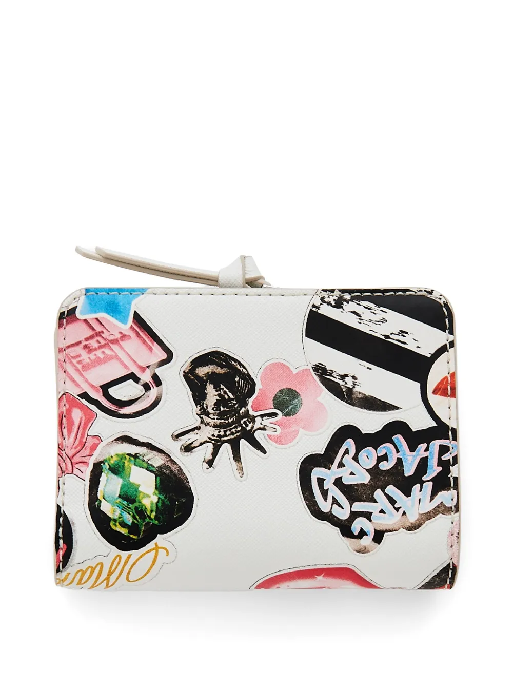 Marc Jacobs Kleine The Sticker Patch portemonnee - Wit