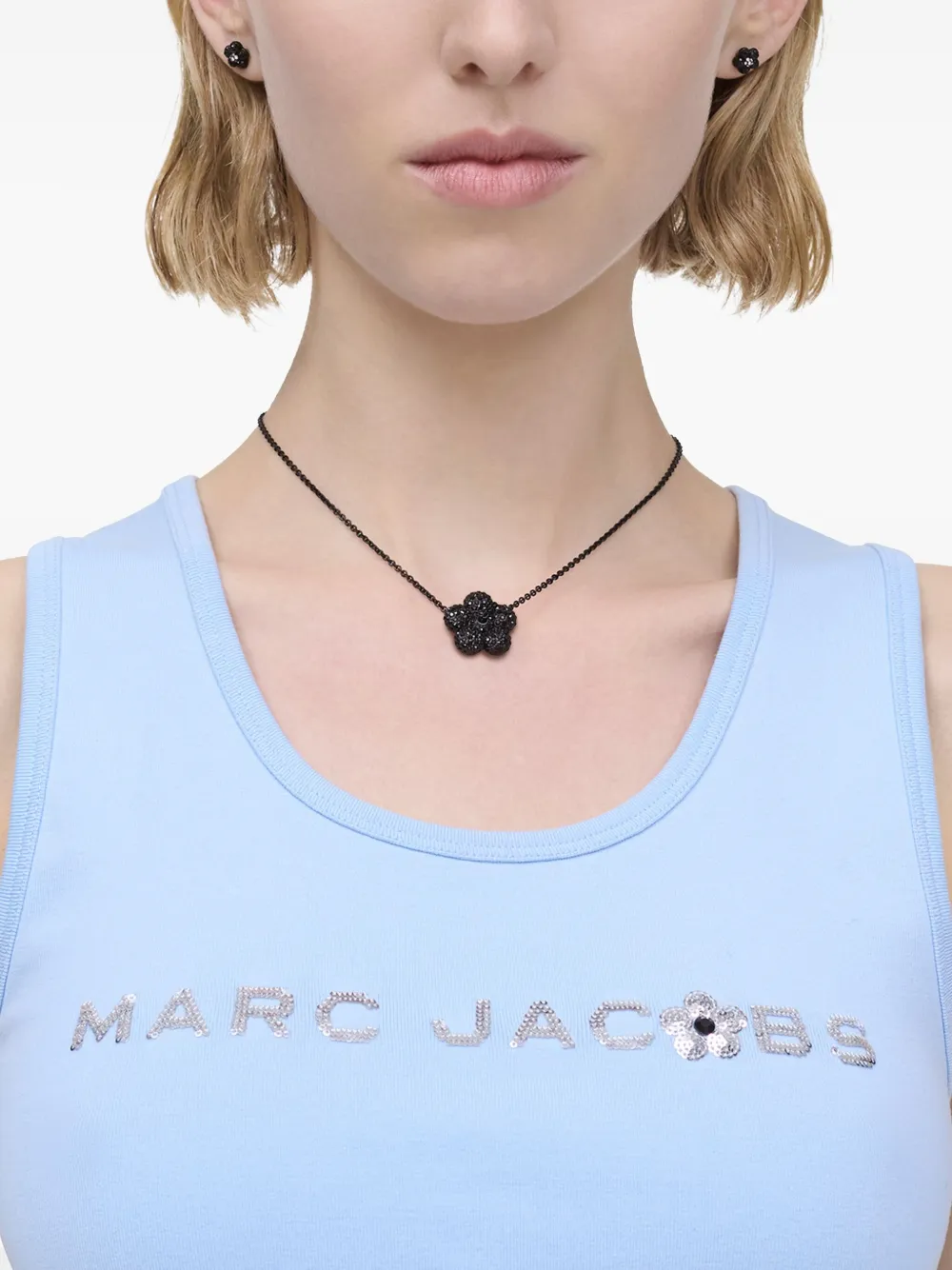 Marc Jacobs Daisy Pavé necklace - Zwart