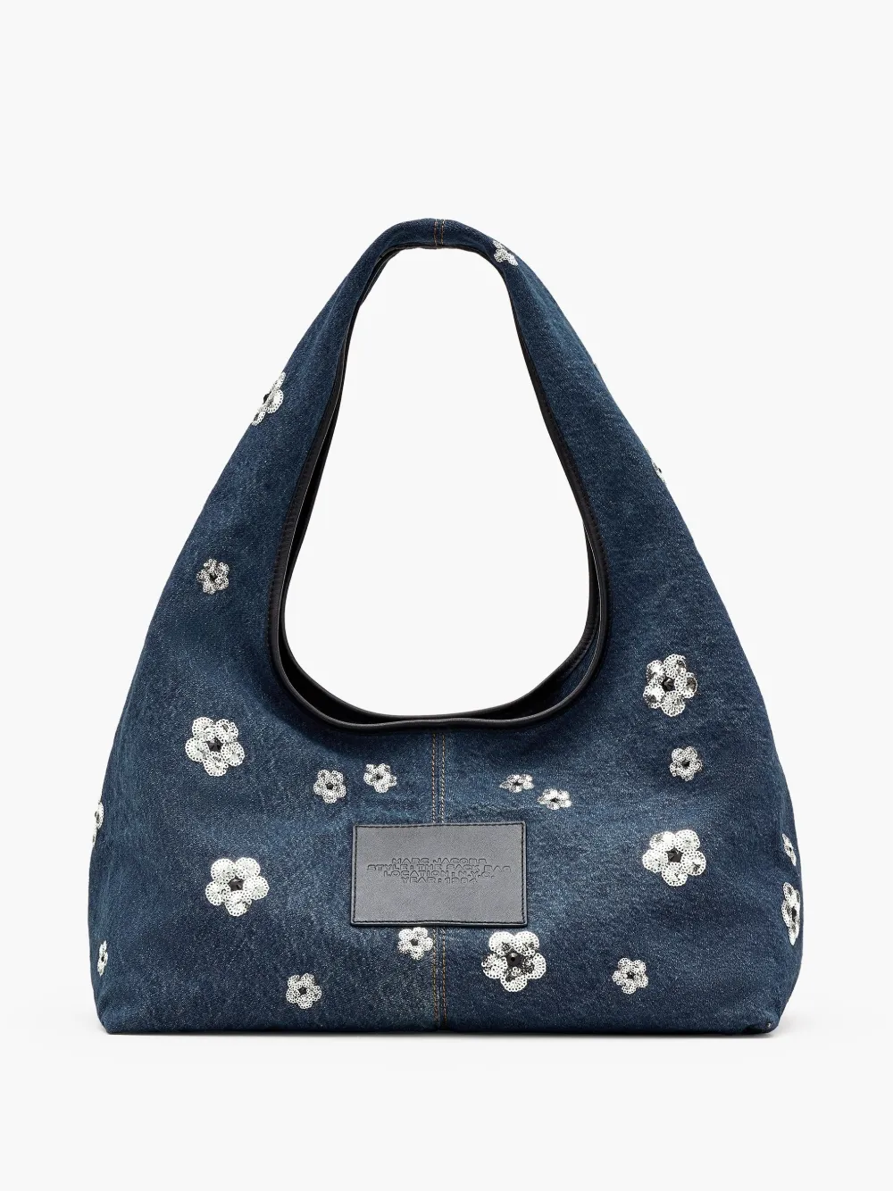 Marc Jacobs The Sequin Daisy Denim Sack shopper Blauw