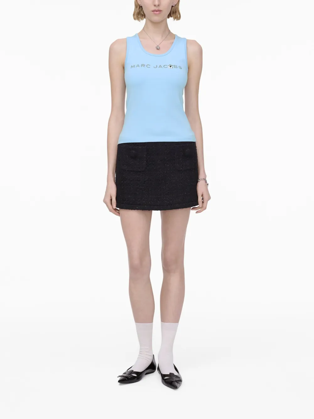 Marc Jacobs Blue Sequin Daisy Tank Top In Blue