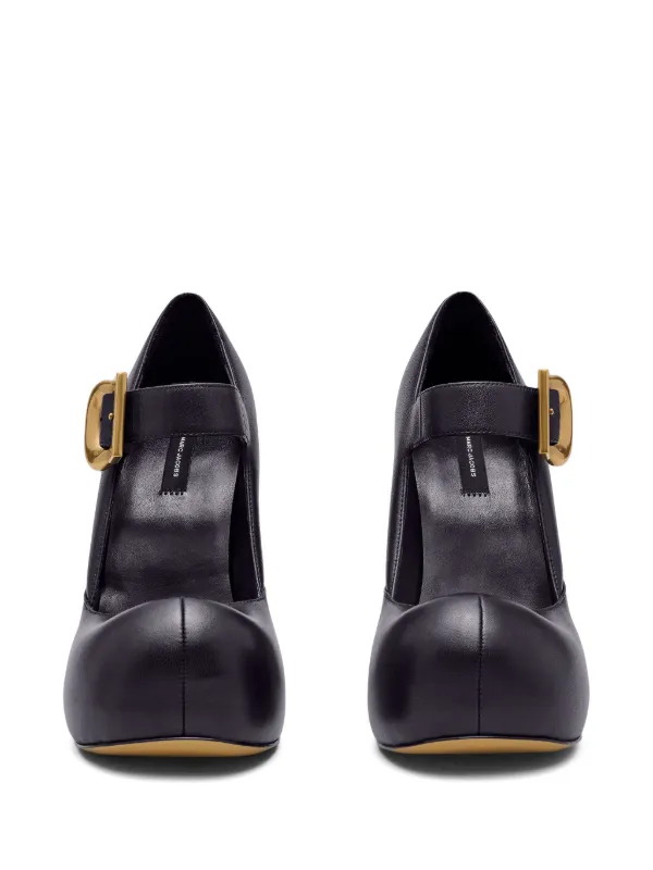 Marc Jacobs-Dolly レザー バックル バレリーナフラットシューズ Marc Jacobs-Dolly レザー バックル バレリーナフラットシューズ