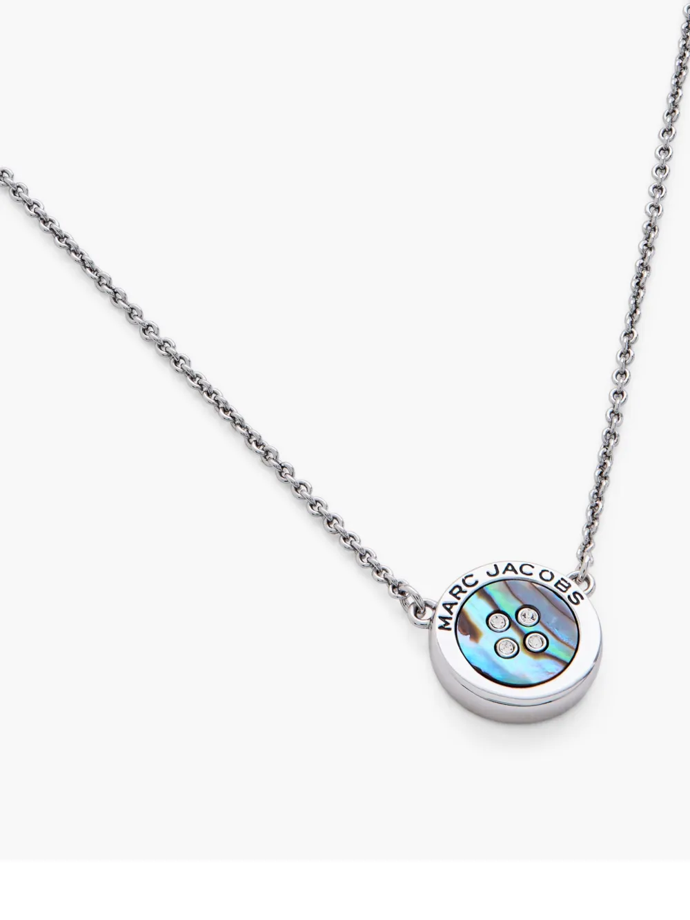 Marc Jacobs Button Necklace In Silver