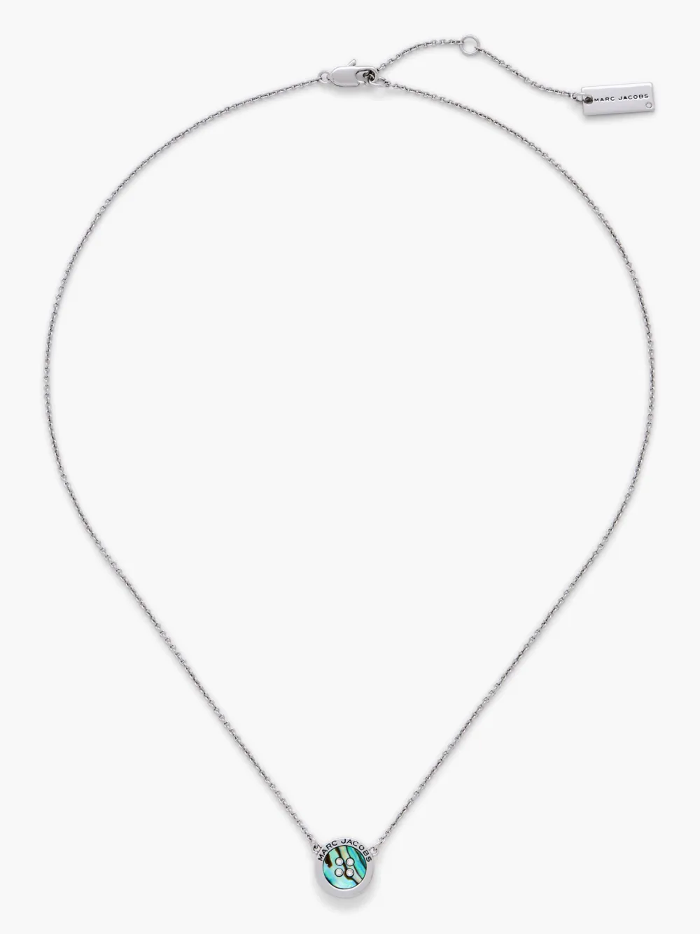 Marc Jacobs Button Necklace In Silver