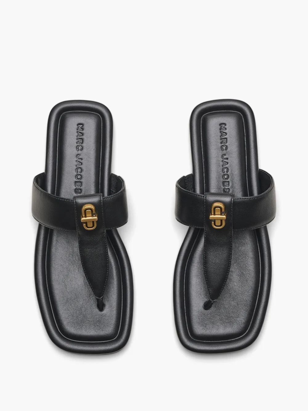 Marc Jacobs The Dual T Sandals In Black