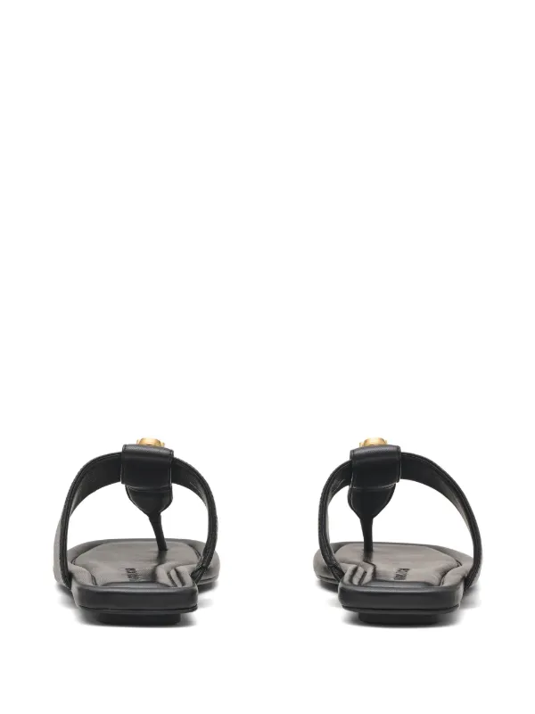 サンダル・ミュール The Dual T Sandals - Marc Jacobs - Leather - Black Marc Jacobs The Kiki Gladiator 40MM Metallic Leather