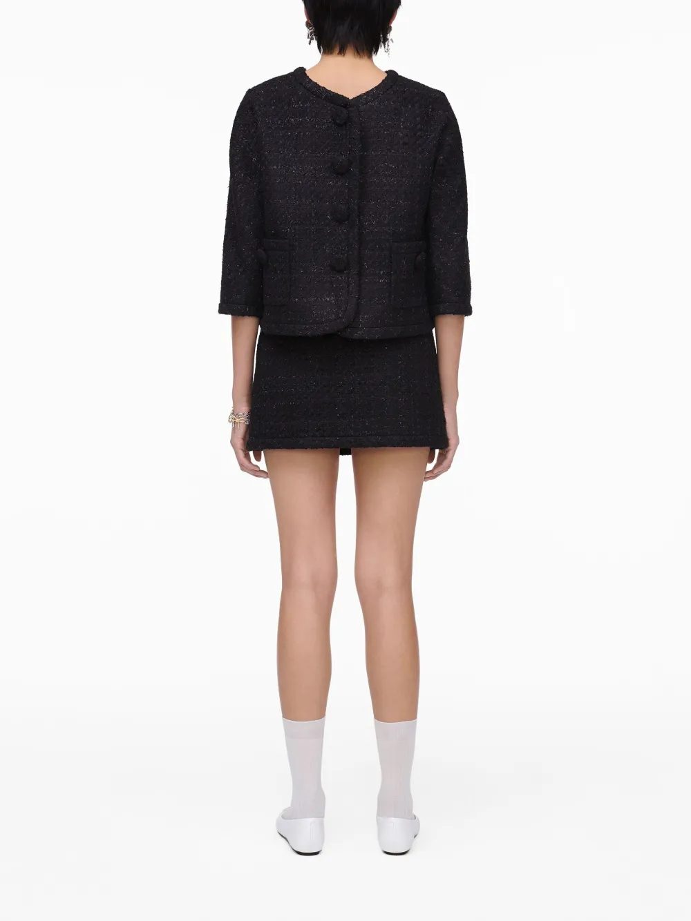 Marc Jacobs Giacca Boxy In Tweed In Black
