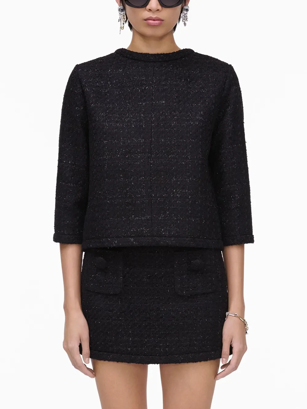 Marc Jacobs Giacca Boxy In Tweed In Black