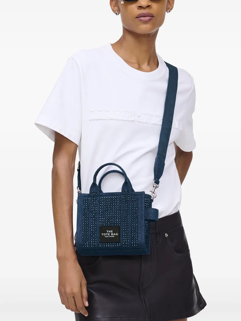 Marc Jacobs The Crossbody Crystal Denim shopper - Blauw