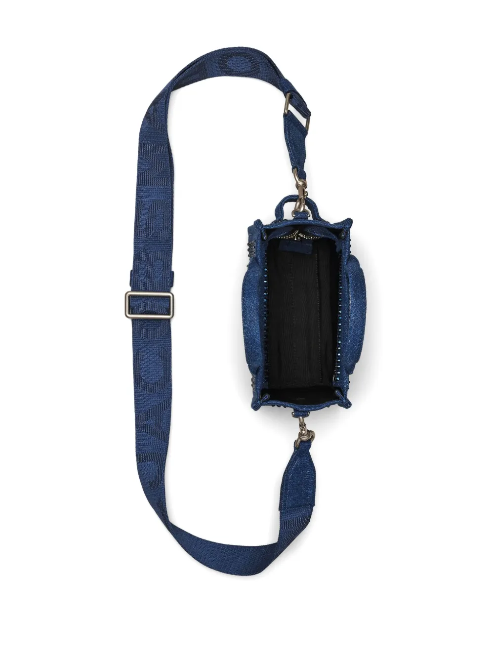 Shop Marc Jacobs The Crossbody Crystal Denim Tote Bag In Blue