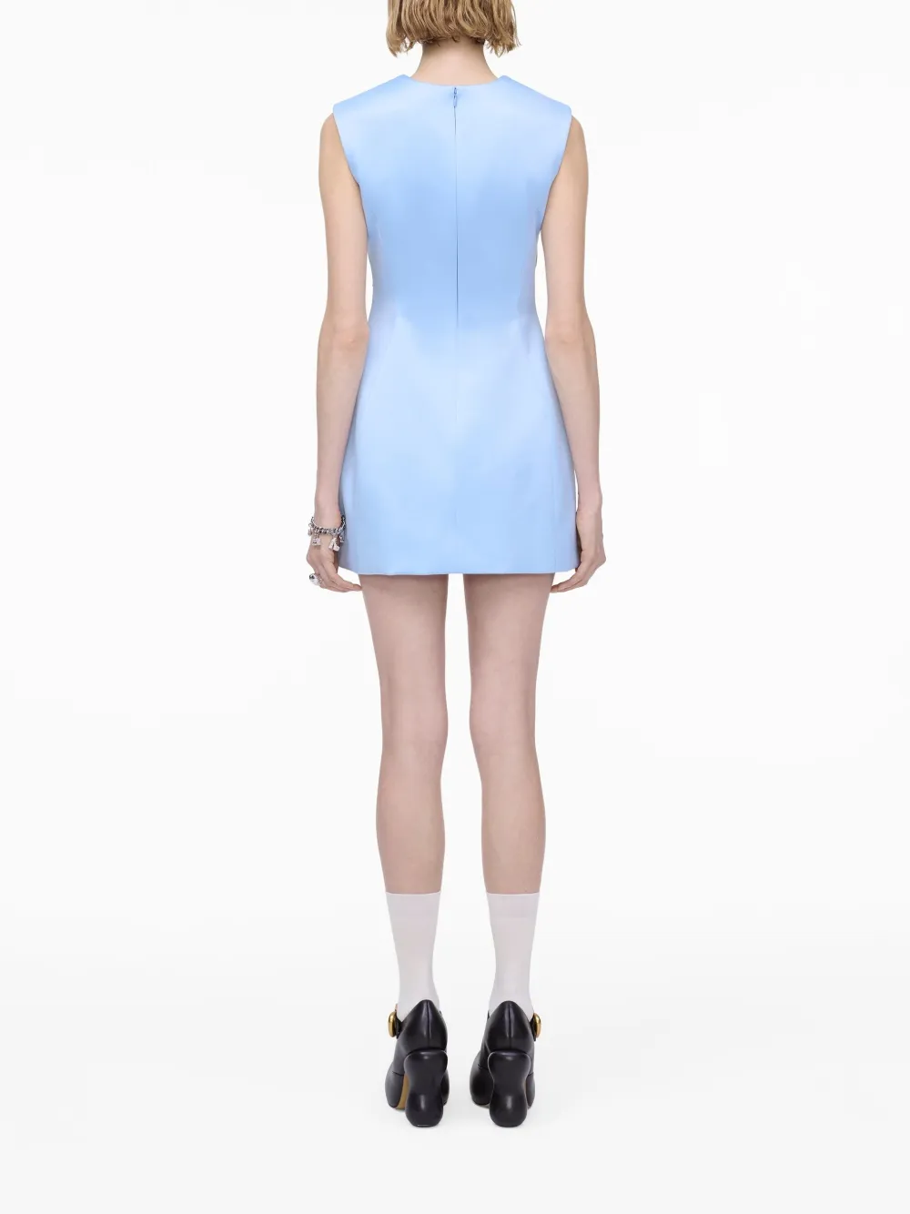 Marc Jacobs Satin Sleeveless Mini Dress In Blue