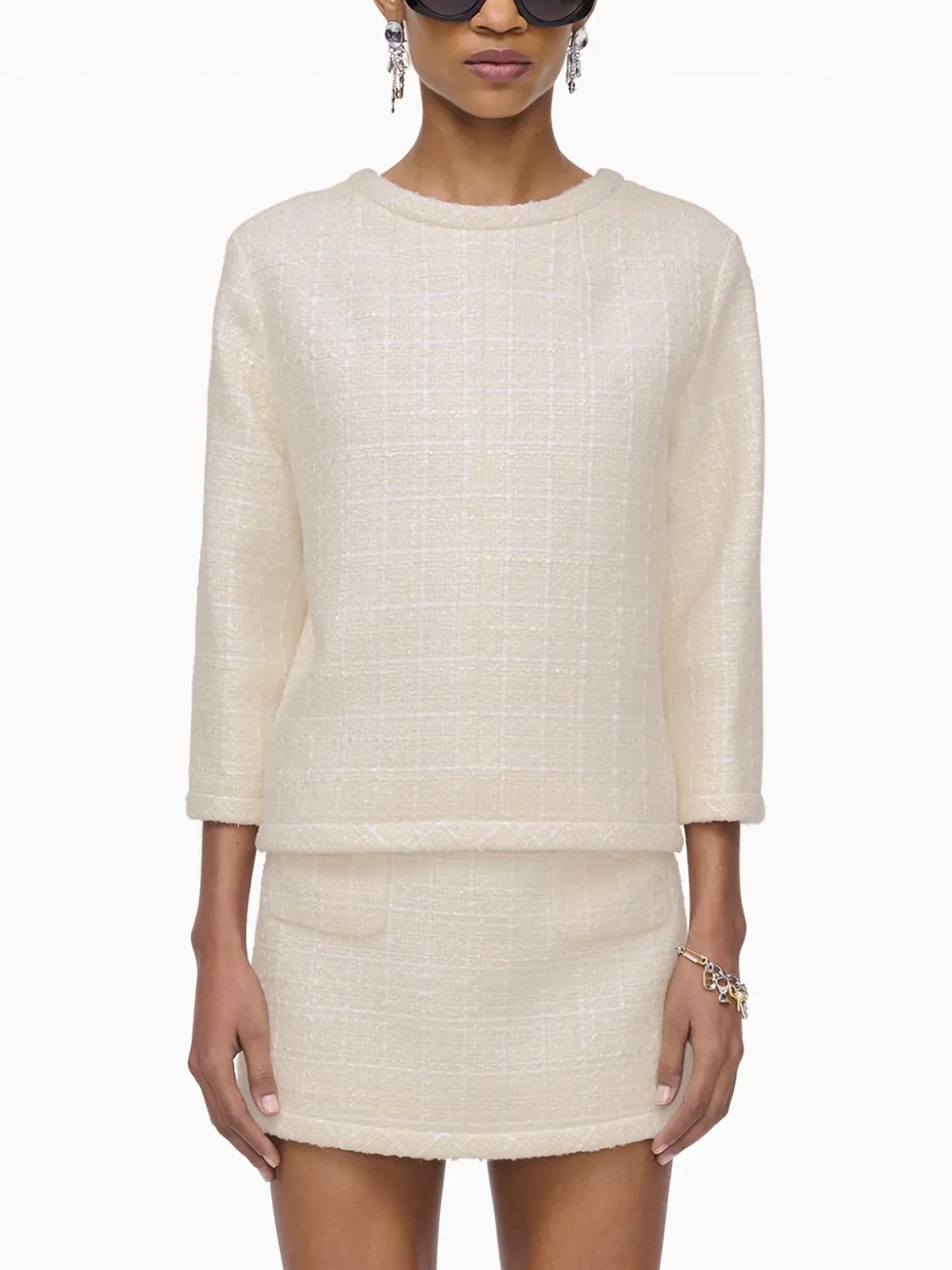 Marc Jacobs The Tweed Backwards Jacket In White