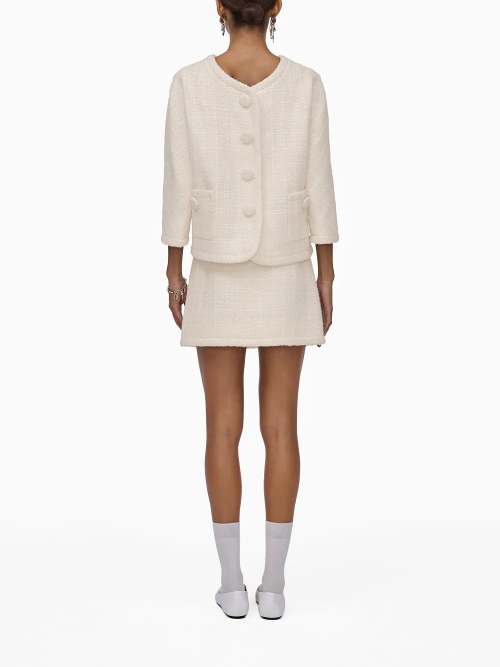 Marc Jacobs The Tweed Backwards Jacket In White