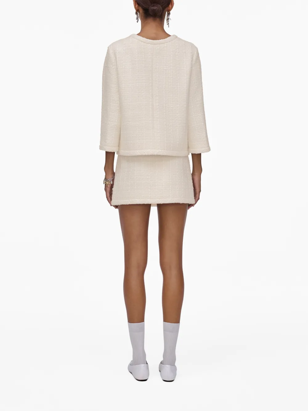 Marc Jacobs The Tweed Backwards Jacket In White