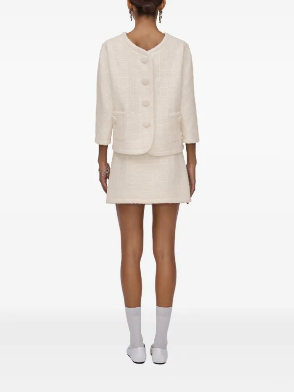 【関税&送料込】Marc Jacobs Ivory Textured Tweed Mini Skirt Marc Jacobs Ivory textured tweed mini skirt | TheDoubleF
