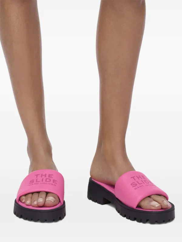 【関税込み】The Lug Sole Sandals - Marc Jacobs - Cotton - Bl Marc Jacobs The Lug Sole slide sandals for Women - White in