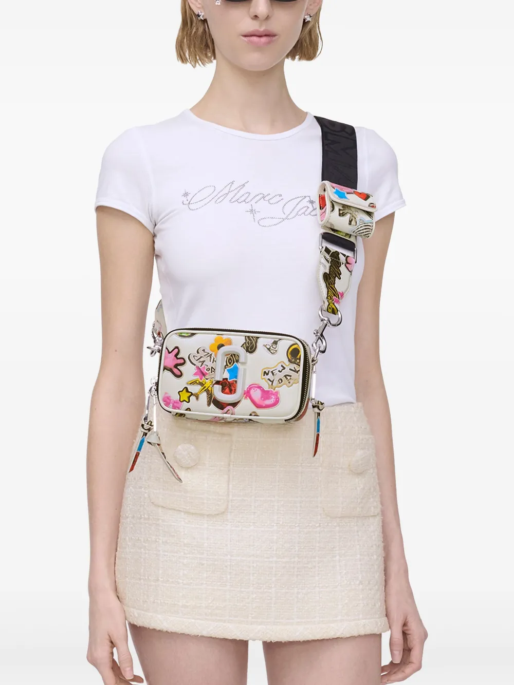 Marc Jacobs The Sticker Snapshot crossbodytas - Wit