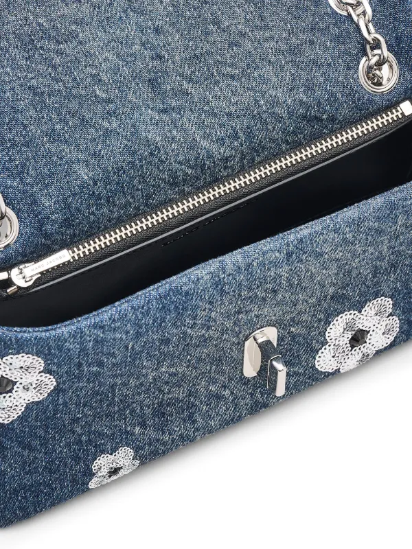 Marc Jacobs Daisy デニム ショルダーバッグ セール】SEQUIN DAISY DENIM DUAL SLG THE DUAL CHAIN MINI BAG