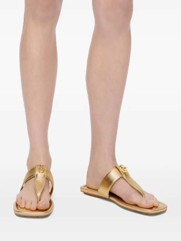 Marc Jacobs The Dual T Sandals | Gold | FARFETCH