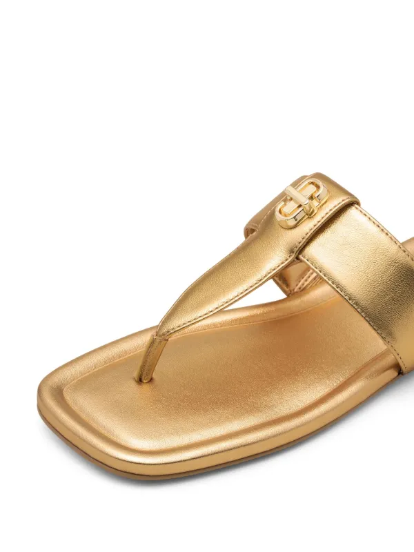 Marc Jacobs The Dual T Sandals | Gold | FARFETCH