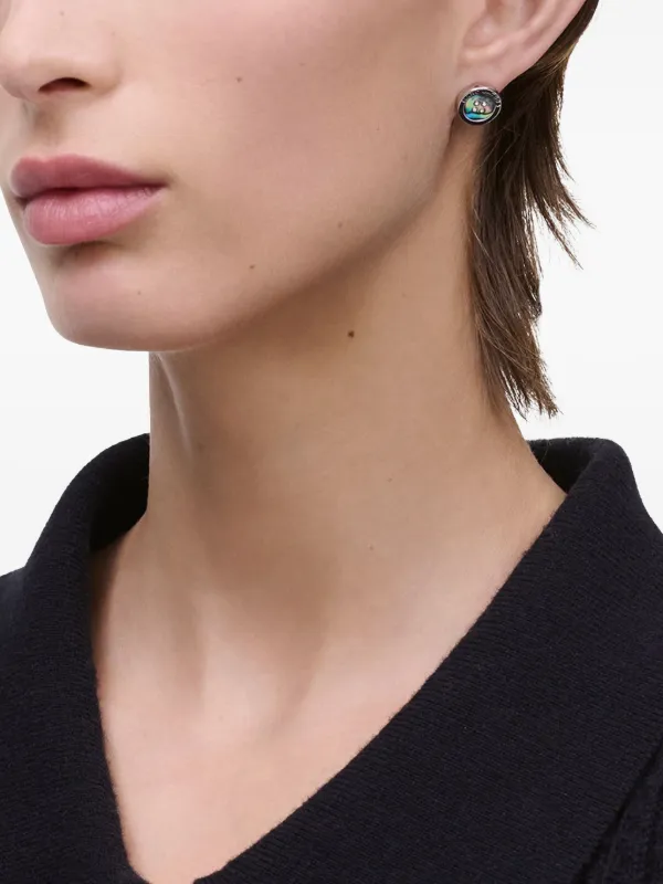 Marc Jacobs Button ピアス | シルバートーン | FARFETCH JP
