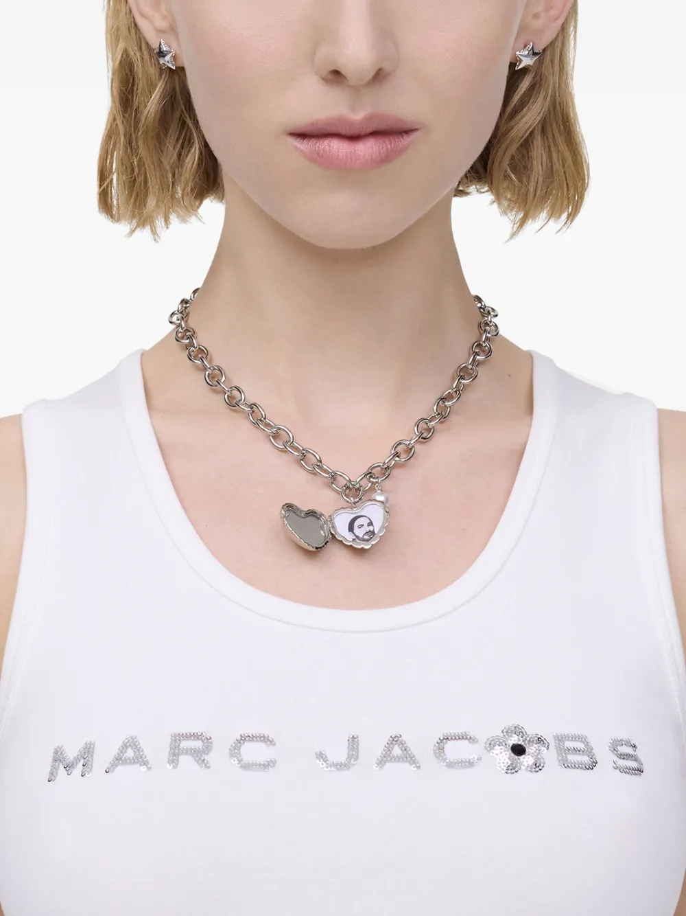 Marc Jacobs Balloon Heart halsketting - Zilver